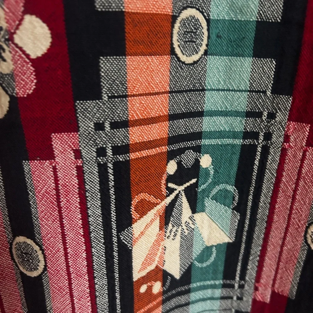 VTG Woven Knit Tapestry Throw Blanket Floral Cottage Farm Country Burgandy